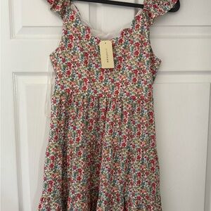 Pink and Red Ruffled Tiered Sundress